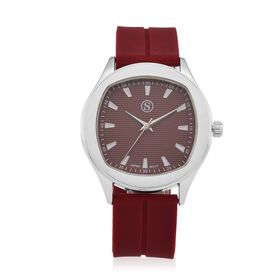 STRADA - Armbanduhr Legierung, silberfarben, Zifferblatt Braun-Hydraulic, 3 ATM wasserdicht