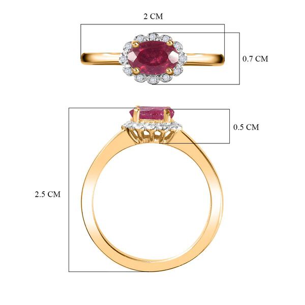 Afrikanischer Rubin und Diamant Ring - 0,69 ct. image number 7