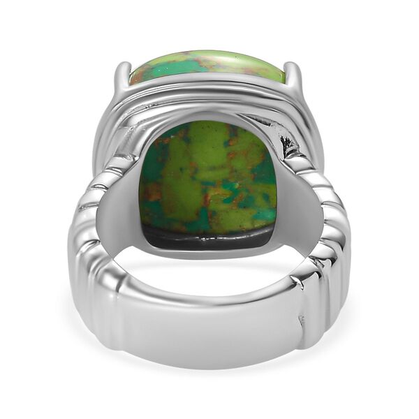 Gr&uuml;nes T&uuml;rkis Ring, Edelstahl (Gr&ouml;&szlig;e 16.00) ca. 12.43 ct image number 6