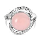 AA Rosa Opal Ring, 925 Silber platiniert, (Größe 21.00) ca. 5.36 ct