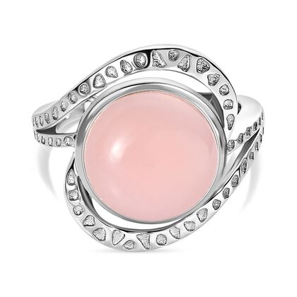 AA Rosa Opal Ring, 925 Silber platiniert, (Gr&ouml;&szlig;e 21.00) ca. 5.36 ct