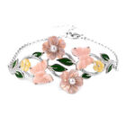 JARDIN-KOLLEKTION Mehrfarbig Perlmutt und Süßwasserzucht Perle Armband, ca. 20 cm, 925 Silber rhodiniert