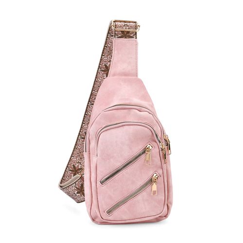 Crossbody-Slingbag aus Nylon mit RFID-Schutz, ca. 19 x 8 x 32 cm, verstellbarer Trageriemen, grau