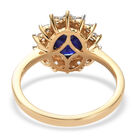 Masoala Saphir und Zirkon Halo Ring, 925 Silber vergoldet, 3,63 ct. image number 5