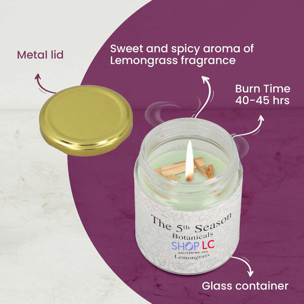 The 5th Season - Botanical Collection Duftkerze au Sojawachs im Glas, Zitronengras image number 4