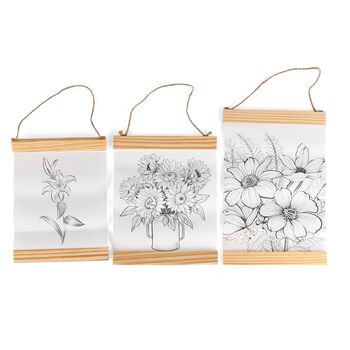 4er-Set Malset mit Acrylmarkern und Aufbewahrungsbox, Blumen-Skizzen