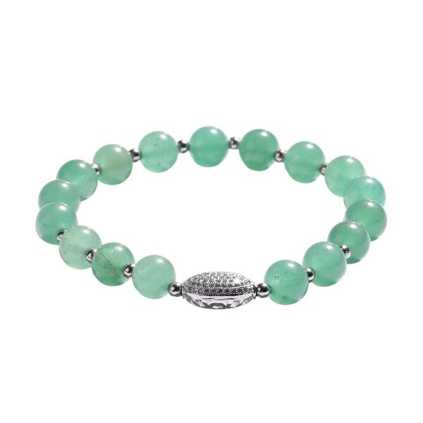 Grünes Aventurin und Zirkonia-Armband, 16,5 cm - 65 ct. image number 0