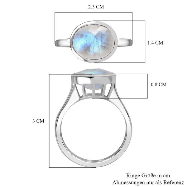 AA Regenbogen Mondstein Ring - 5,24 ct. image number 7