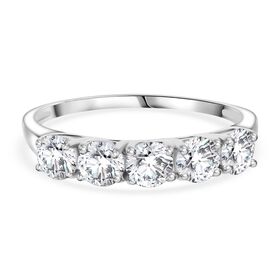 Moissanit Ring 925 Silber rhodiniert (Größe 17.00) ca. 1,20 ct