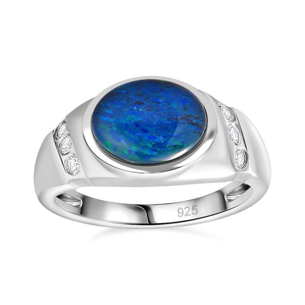 Boulder Opal Triplett und Zirkon Ring - 1,89 ct. image number 6