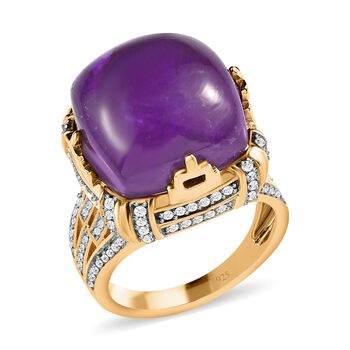 Afrikanischer Amethyst und Zirkon-Cocktail-Ring - 18,48 ct.