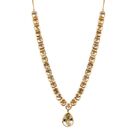 Prasiolith Halskette, ca. 45 cm, 925 Silber vergoldet, ca. 35.43 ct