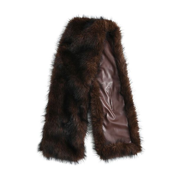 Schal mit Kunstfell in Felloptik, Einheitsgr&ouml;&szlig;e, Dunkelbraun image number 3