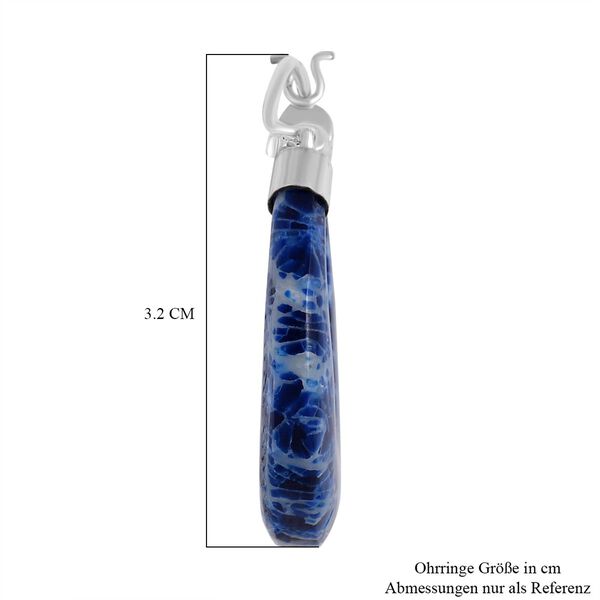 Royal Bali Kollektion- Blau gefärbte Koralle-Ohrringe in 925 Silber image number 4