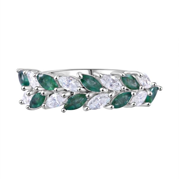 AA Kagem sambischer Smaragd und Moissanit Ring - 1,99 ct.