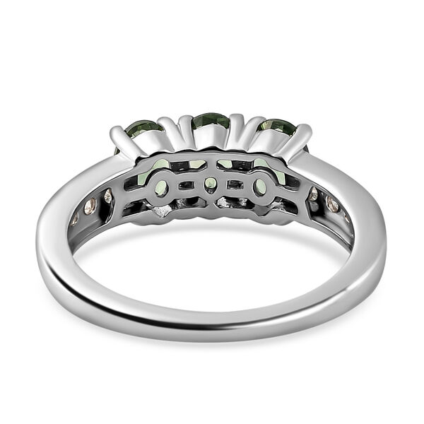 Nat&uuml;rlicher, gr&uuml;ner Apatit und Zirkon-Ring - 1,82 ct. image number 6