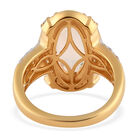 Natürlicher, äthiopischer Opal und Zirkon-Ring, 925 Silber Gelbgold Vermeil (Größe 16.00) ca. 2,90 ct image number 5