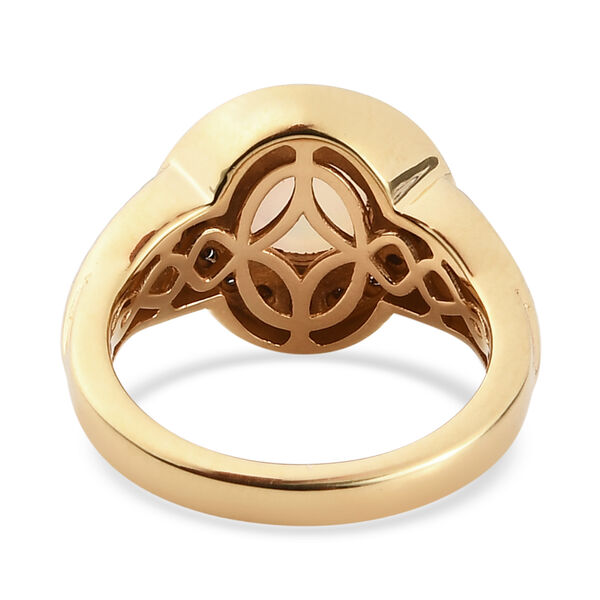 Natürlicher Äthiopischer Opal und Zirkon Ring 925 Silber 585 Vergoldet image number 6