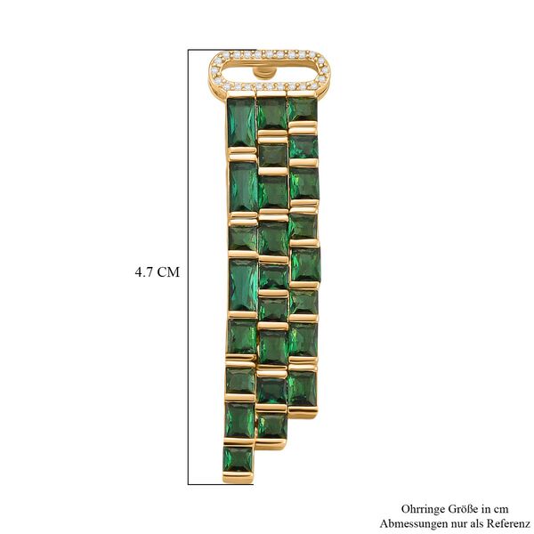 Weißer Zirkonia, Glas Ohrringe, Nickelfreies Messing goldfarben image number 6