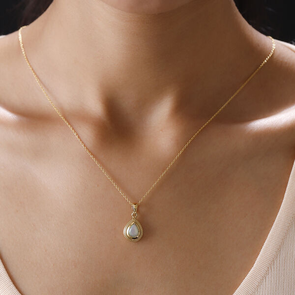 Nat&uuml;rlicher, &auml;thiopischer Opal Solit&auml;r-Anh&auml;nger in Silber image number 2