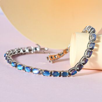 Aurora Mondstein Armband, ca. 19 cm, 925 Silber platiniert ca. 15.20 ct