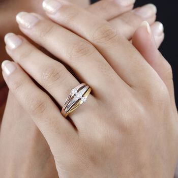 Dreifarbiger Moissanit-Ring - 0,37 ct.