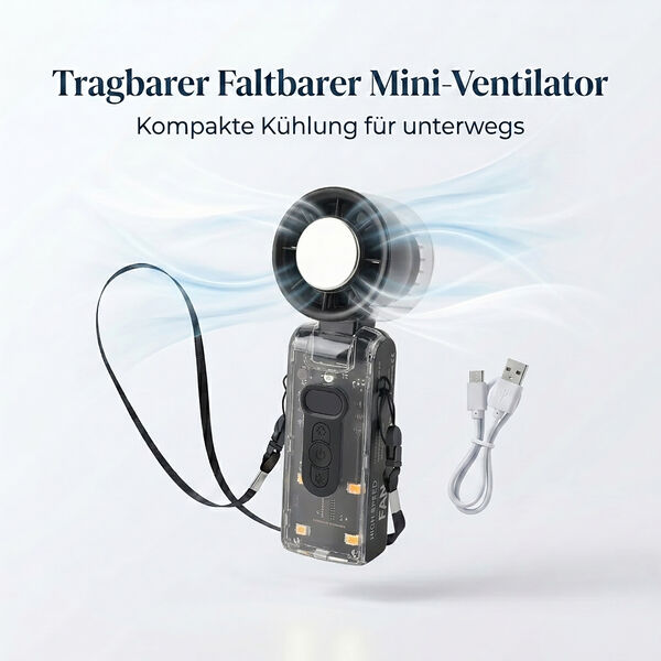 1800mAh Handhold foldable mini fan with lights image number 6