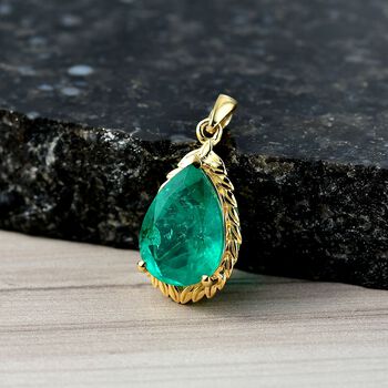 D'Joy Smaragd Triplett Quarz Anh&auml;nger - 5 ct.