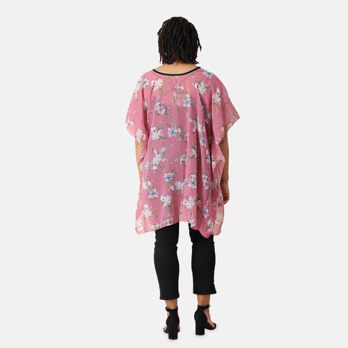 Chiffon Top, Blumenmuster, Einheitsgröße, rosa image number 1