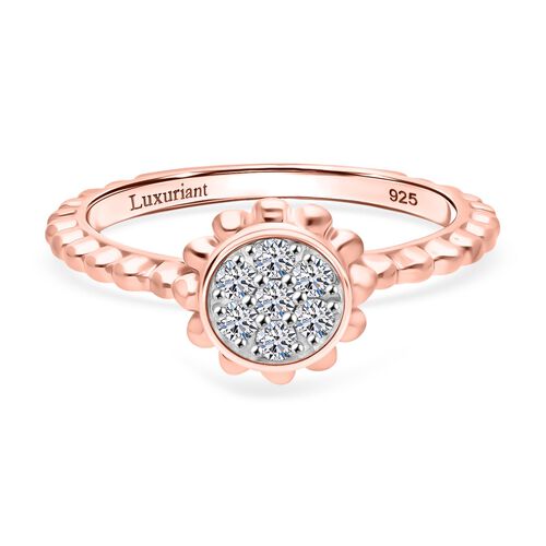 LUXURIANT SI-GH Labor Diamant Ring, 925 Silber mit Roségold E-Beschichtung - 0,15 ct. image number 0