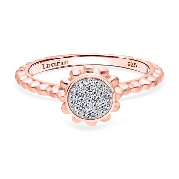 LUXURIANT SI-GH Labor Diamant Ring, 925 Silber mit Ros&eacute;gold E-Beschichtung - 0,15 ct.