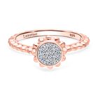 LUXURIANT DIAMOND - Lab Grown Diamant SI-GH Ring, 925 Silber 750 Roségold Vermeil (Größe 17.00) ca. 0.15 ct