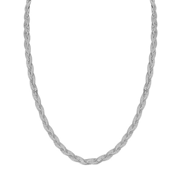 Italienische Geflochtene Kette, ca. 45 cm, 925 Silber, ca. 8,97g