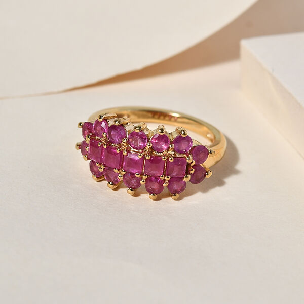 Afrikanischer Rubin-Ring, (Fissure gef&uuml;llt), 925 Silber vergoldet image number 2