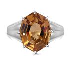 Citrin Ring, 925 Silber rhodiniert (Größe 19.00) ca. 10.31 ct