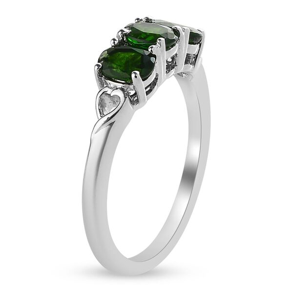 Natürlicher Chromdiopsid-Ring und Anhänger, 925 Silber platiniert ca. 2,28 ct image number 5