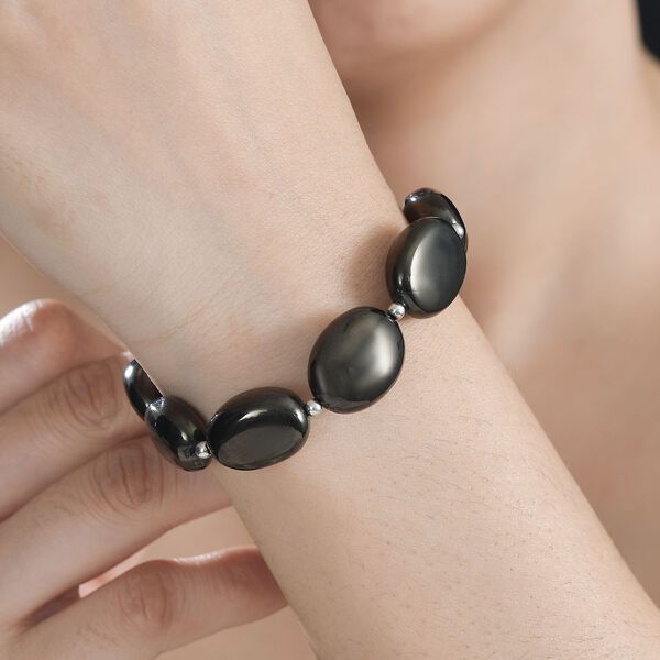 Elite Shungit Armband ca. 19 cm 925 Silber rhodiniert ca. 65,00 ct. image number 3