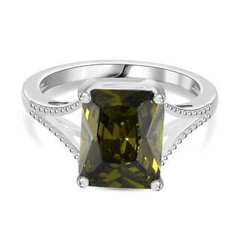 Peridot Zirkonia Ring 925 Silber (Gr&ouml;&szlig;e 16.00) ca. 5,03 ct