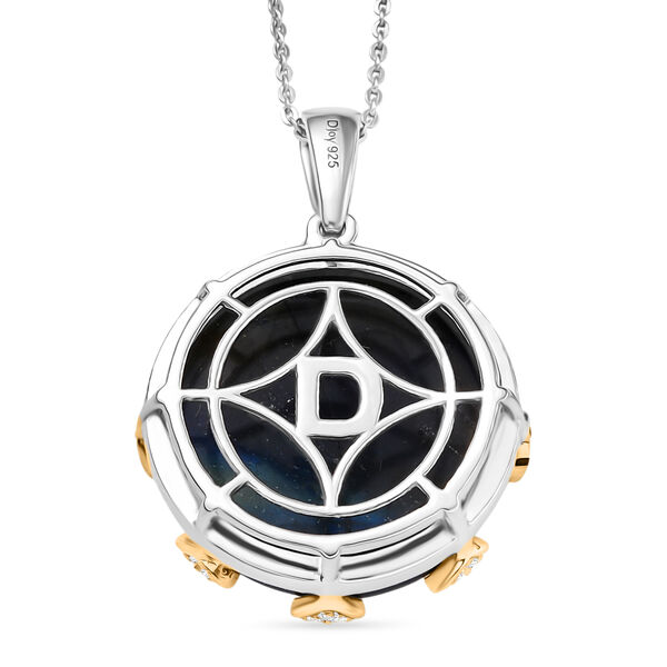 D&rsquo;Joy AAA Labradorit und Zirkon zweifarbiger Anh&auml;nger mit 50cm Kette - 24,36 ct. image number 5