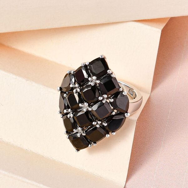 Elite Shungit Ring 925 Silber platiniert (Gr&ouml;&szlig;e 21.00) ca. 5,19 ct image number 2