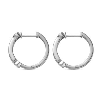 Moissanit Creolen, 925 Silber rhodiniert - 0,84 ct.