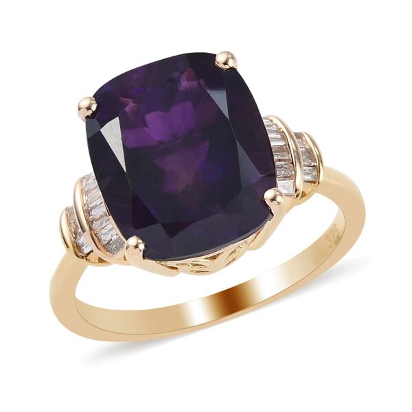 Lusaka Amethyst und Diamant Ring 375 Gelbgold image number 7