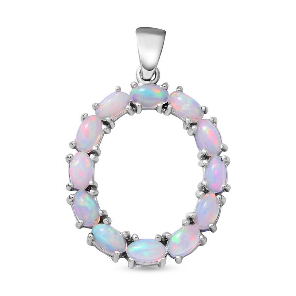 Nat&uuml;rlicher, &auml;thiopischer Opal-Anh&auml;nger, 925 Silber platiniert ca. 1,80 ct