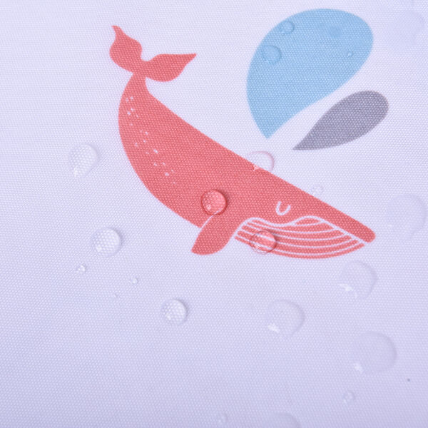 Duschvorhang mit 12 Haken und Wal-Muster, Wei&szlig; image number 4