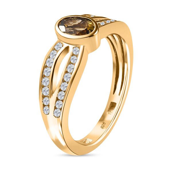 Natürlicher, goldener Tansanit und Zirkon-Ring - 0,87 ct. image number 5