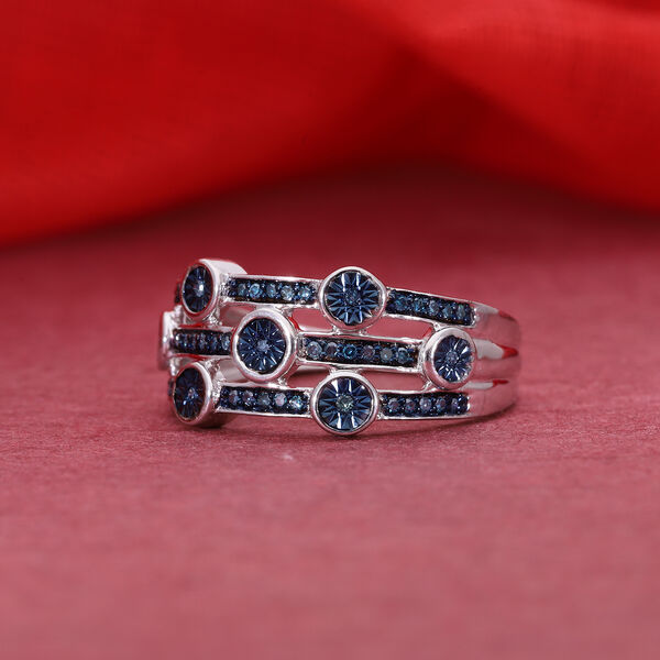 Blauer Diamant-Ring - 0,20 ct. image number 6