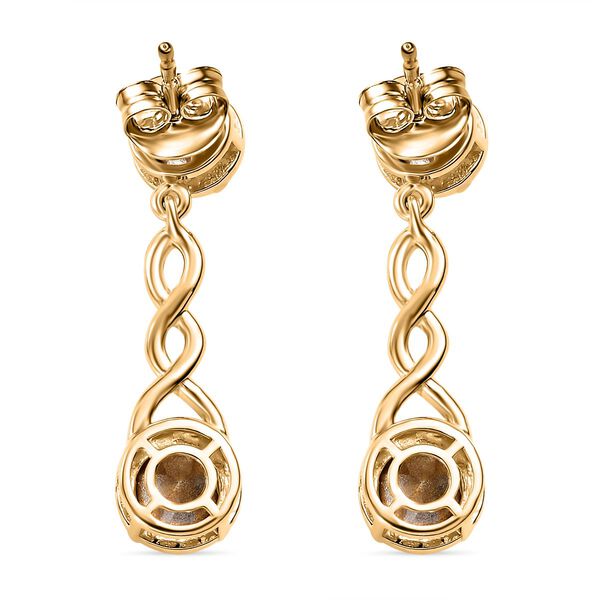 J Francis gefertigt mit SWAROVSKI- Weiße Swarovski Kristall Ohrringe, 925 Silber 750 Gelbgold Vermeil image number 5