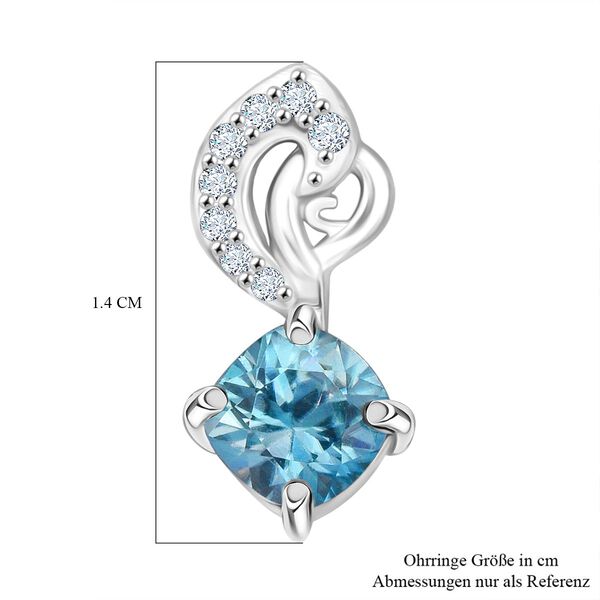 D'Joy AA blaue und weiße Zirkon Ohrringe - 1,84 ct. image number 5