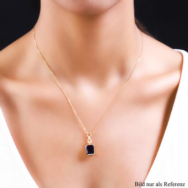 Nat&uuml;rliche, marokkanische Amethyst Solit&auml;r-Halskette, 925 Silber vergoldet, 3,41 ct. image number 2