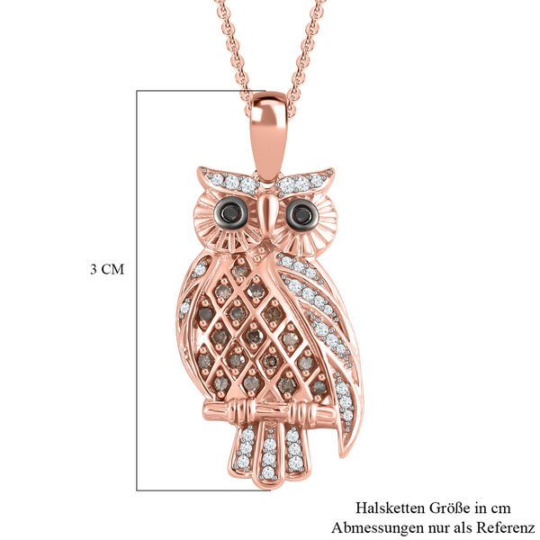 GP Italian Garden Kollektion- mehrfarbiger Diamant-Eulen-Anh&auml;nger mit 50cm Kette - 0,33 ct. image number 7